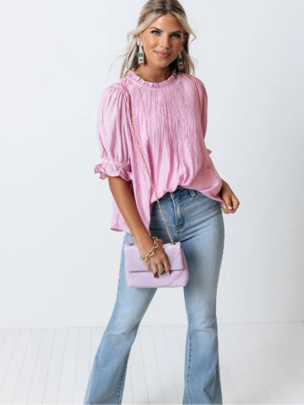 IMPRESSIONS SOUTHERN CHIC TOP IN PINK• Size Large - Picture 8 of 14
